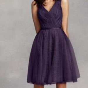 Tulle over Lace Dress | White by Vera Wang